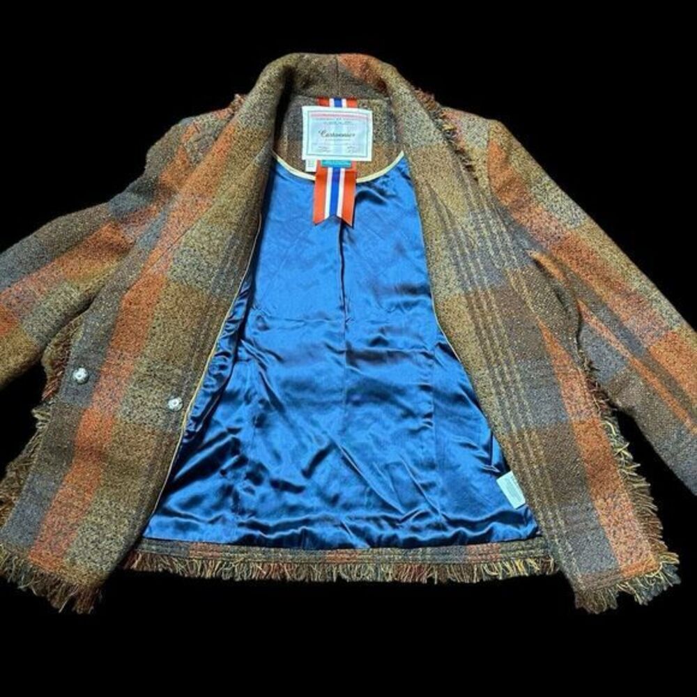 Anthropologie Orange and Brown Plaid Blazer - Picture 10 of 12